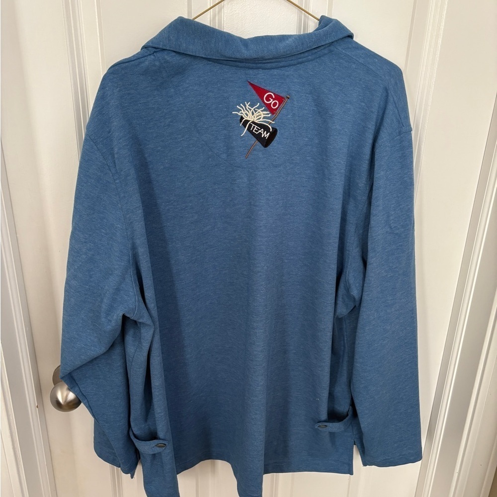 C.J. Banks Vintage Blue Sports Embroidered Shacket Teacher Kidcore Gym Teacher - Picture 8 of 12